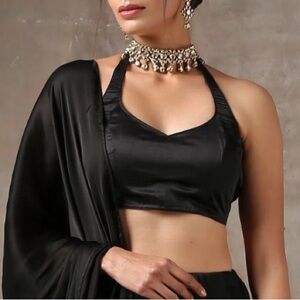 Brand new designer Black Satin Halter neck Indian Pakistani padded Blouse